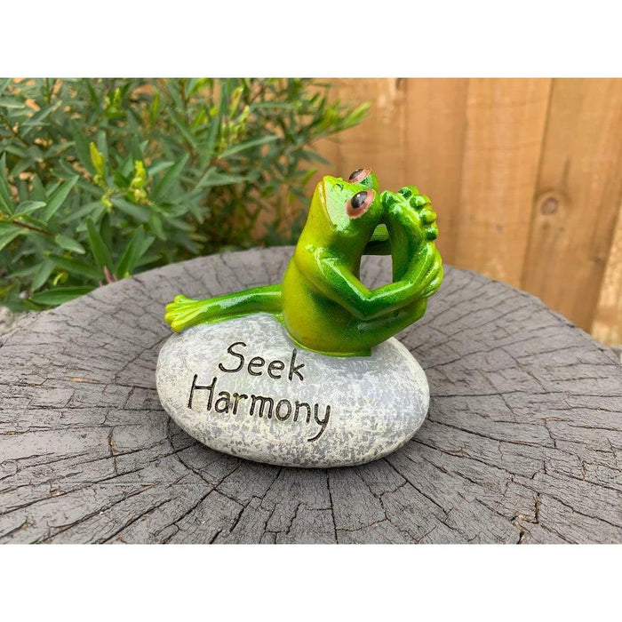 Yoga Frogs Ornaments with Word Frog Statue Figurines Funny Garden Home Sculpture