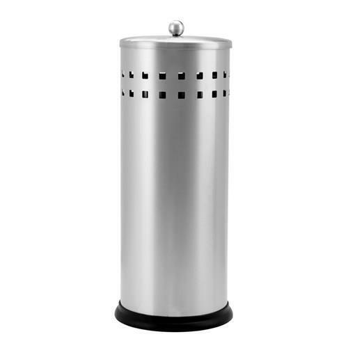 Toilet Brush & Roll Holder Set Stainless Steel Bathroom Cleaning 3pc Set Silver