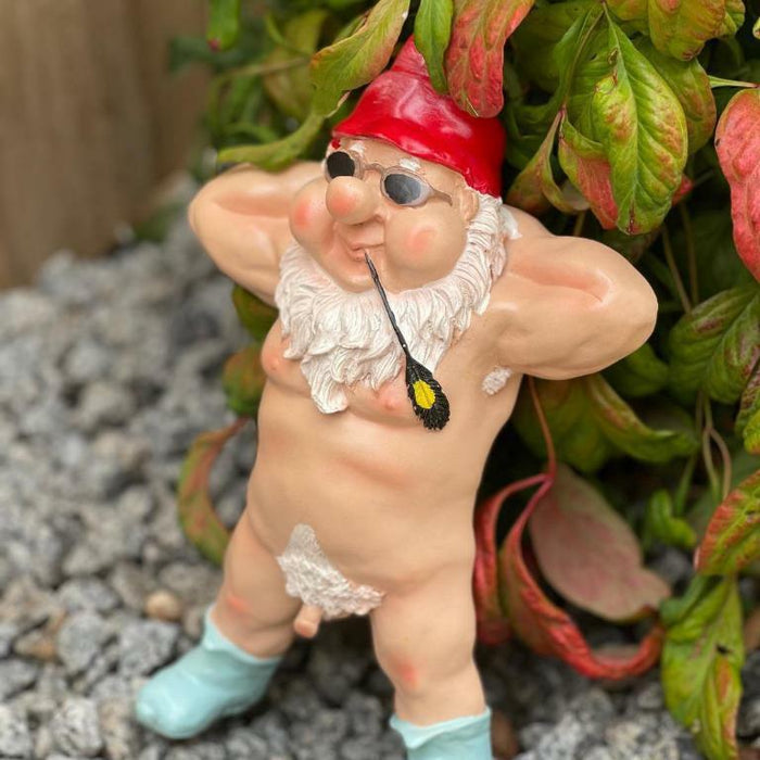 Garden Gnome Naked Nude Gnomes Naughty Laying Down Garden Ornament Statue 25cm