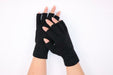 Winter Fingerless Gloves Open Finger Black Soft Warm Knitted Glove Unisex