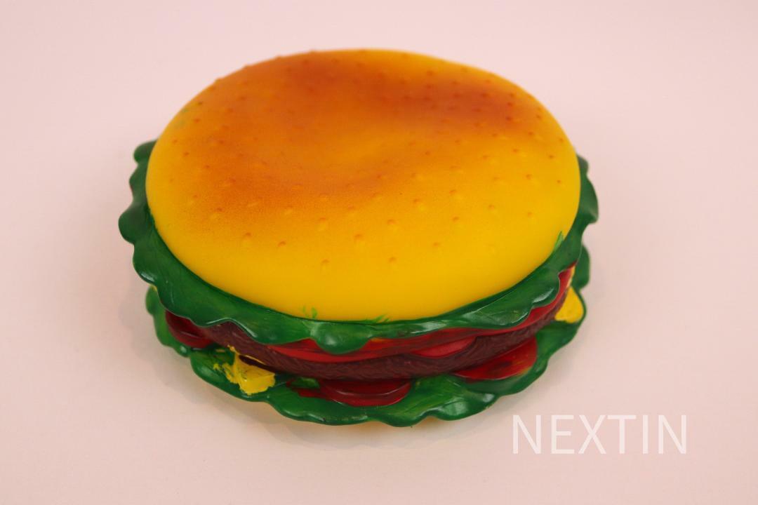 Jumbo Squeaky Dog Toys Squeeze Squeaker Sound Chew Big Pet Toy Burger Hot Dog