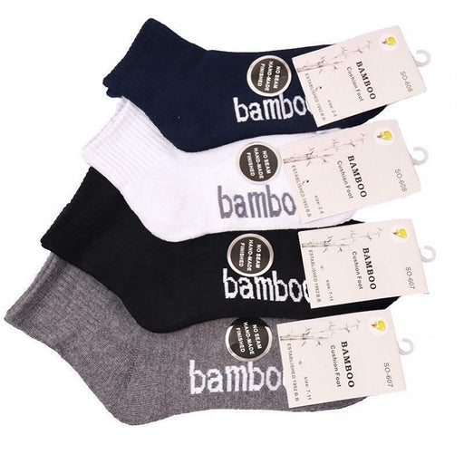 Bamboo Socks Ankle Low Cut Soft Cushion Work Sport Women s2-11 Black Navy White