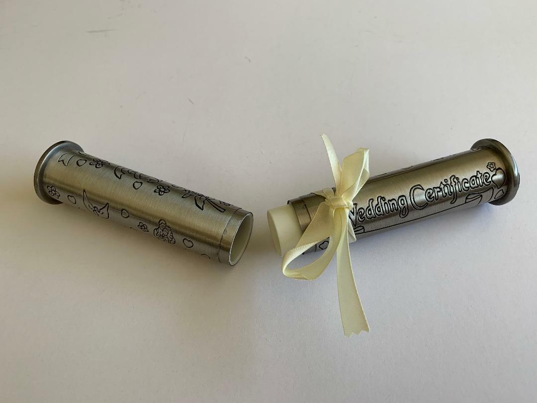 Wedding Marriage Certificate Holder Keepsake Bridal & Groom Engagement Gift