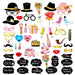 Wedding Photo Booth Props Kit Bridal Shower Bachelorette Party Supplies 53pc Set