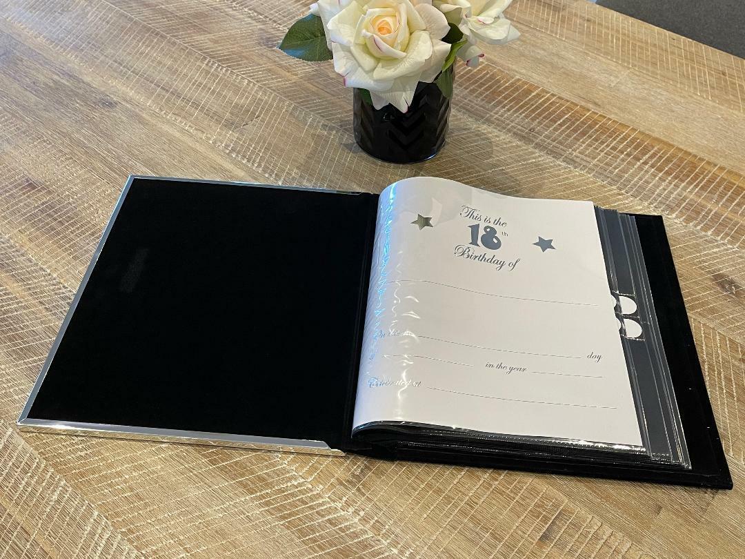 18th Birthday Photo Album hold 76 Photos Albums with Gift Box Front Metal Cover