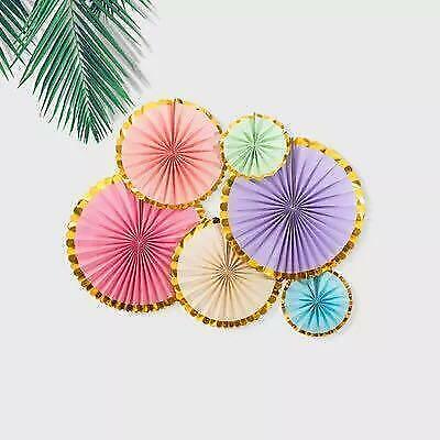 Colorful Paper Fans Party Decorations Hanging Decor Birthday Bridal Pink Blue