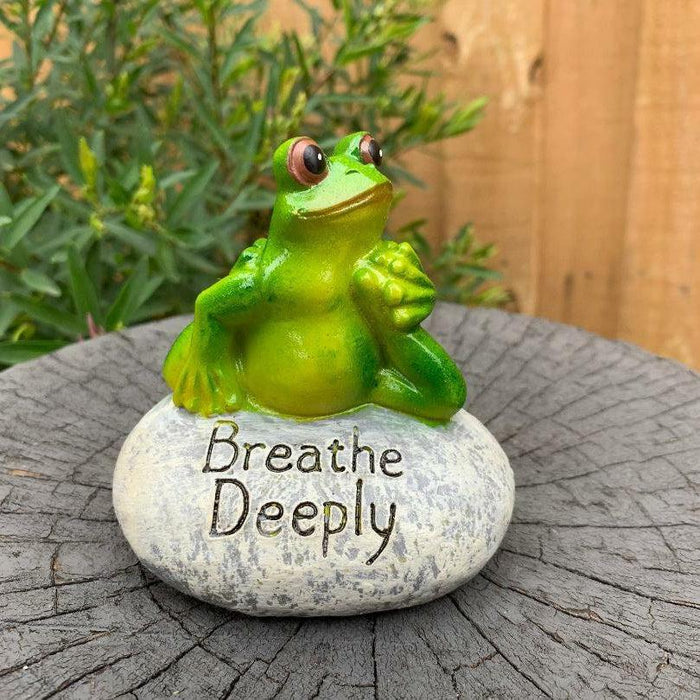 Yoga Frogs Ornaments with Word Frog Statue Figurines Funny Garden Home Sculpture