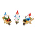 Garden Gnomes on Wheelbarrow Gnome Statue Figurine Fairy Garden Accessories 3pcs