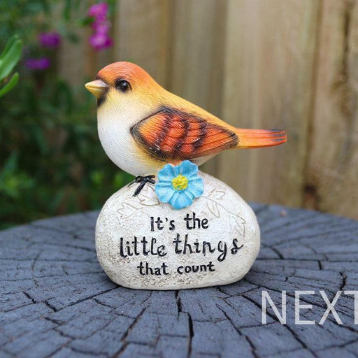 Bird Figurine Colorful Birds With Words Statue Home Garden Signs Ornaments Decor