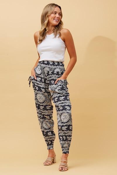 Caroline Morgan Harem Pants Women Casual Baggy Hippie Bohemian Yoga Travel Beach