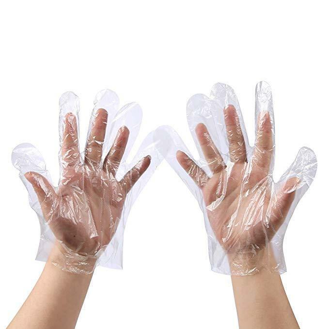 Disposable Plastic Gloves Transparent Glove Catering One Size