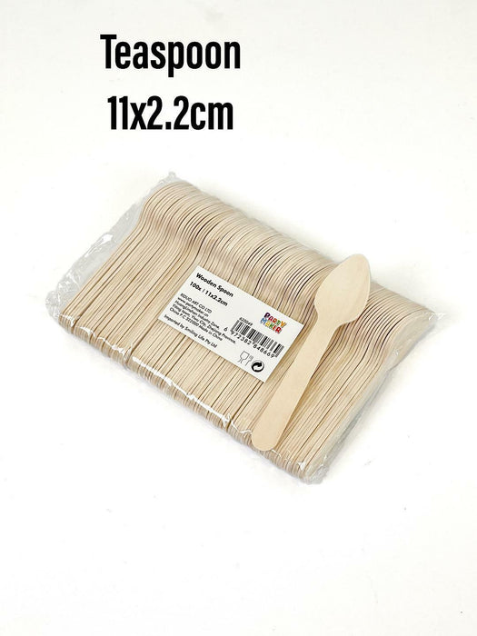 Wooden Cutlery Set Disposable Bamboo Wood Bulk Buy Forks Spoons Knives Party Eco