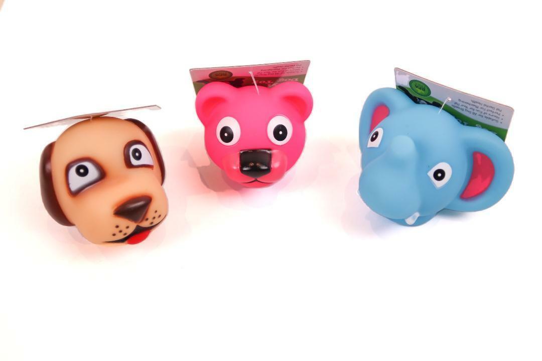 Novelty Squeaky Dog Toys Squeeze Squeaker Sound Funny Pet Toy Animal pack of 3pc