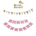 Pink Happy Birthday Banner Glitter Garlands Balloons Confetti Party Decorations