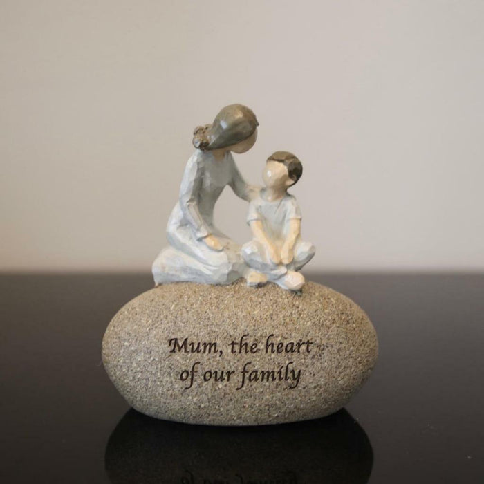 Mum Daughter Statue Mother Child Sentimental Rock Ornaments Mother's Day Gift