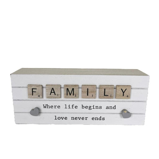 Family Table Sign Plaque Wood Home Signs Table Centerpiece Farmhouse Decor 20cm