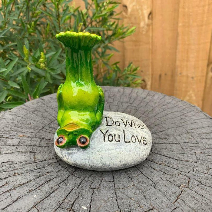 Yoga Frogs Ornaments with Word Frog Statue Figurines Funny Garden Home Sculpture