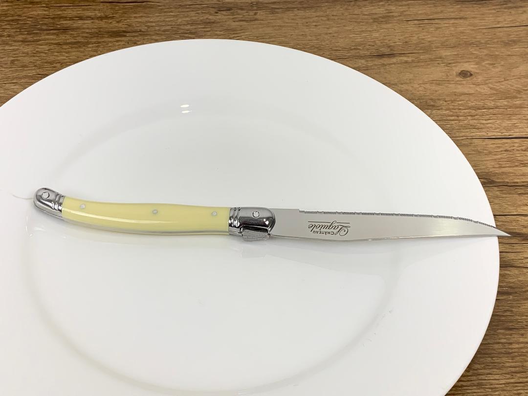 Laguiole Steak Knife Set Stainless Steel Blade with wooden Knives Block 6pc