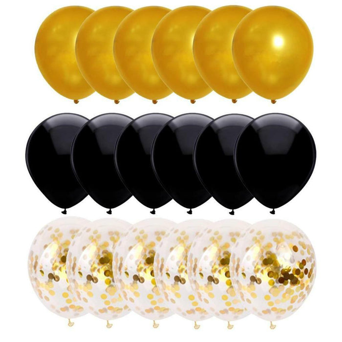 Black Gold Birthday Decorations Set Birthday Banner Confetti Balloons Men Women