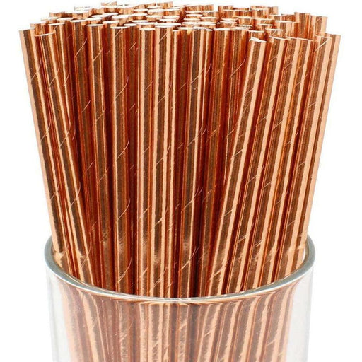 Drinking Paper Straws Food Safe Straw Birthday Party Wedding Rose Gold Bulk