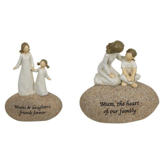 Mum Daughter Statue Mother Child Sentimental Rock Ornaments Mother's Day Gift