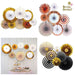 Paper Fans 8pcs Party Decorations Bridal Shower Birthday Black Gold Rose Gold