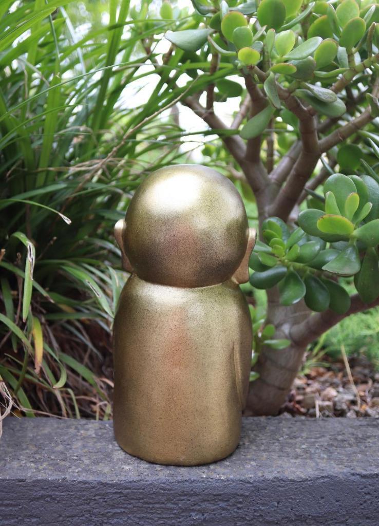 Happy Buddha Statue Lucky Fengshui Gold Monk Home Decor Figurine 25cm