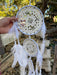 Dream Catcher with Feather Caught Dreams Wall Hanging Ornament White 65cm