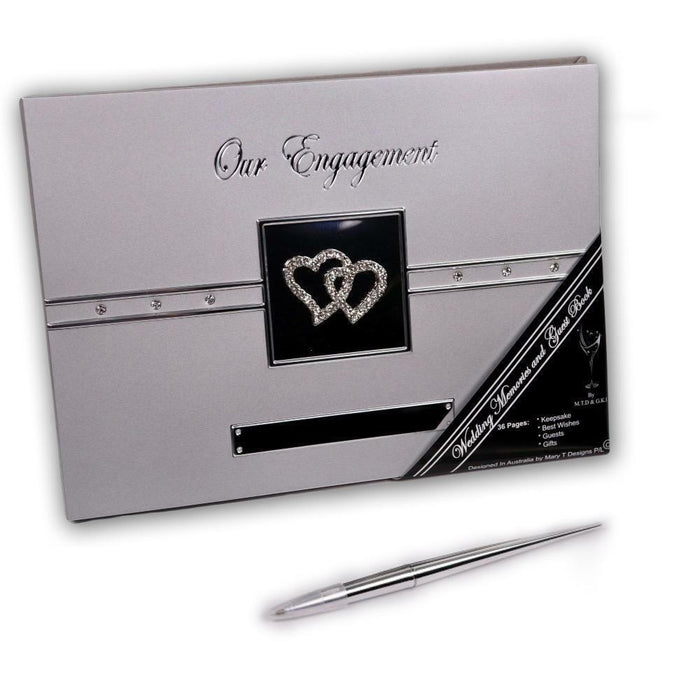 Our Engagement Guest Book & Pen Set Keepsake 36 pages Large Guestbook 31cm