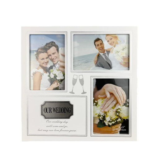 Our Wedding Photo Frame White Wood Picture Frame Newlywed Engagement gift 29cm