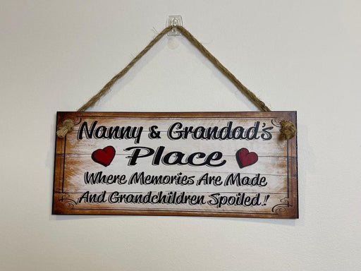 Vintage Style Sign Nanny & Grandad’s Place Metal Country Wall Decor Family Signs