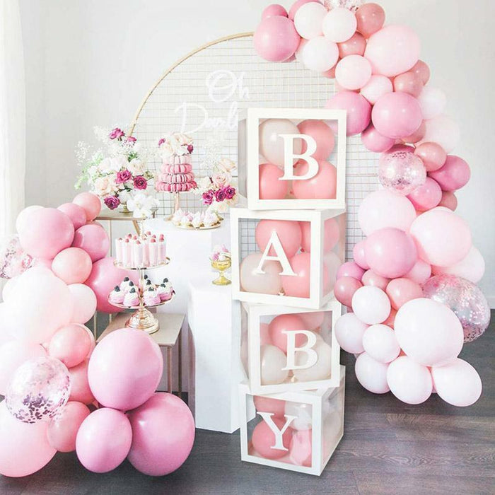 Balloon Box with LOVE BABY ONE Boxes Cube for Baby Shower Birthday Bridal Shower