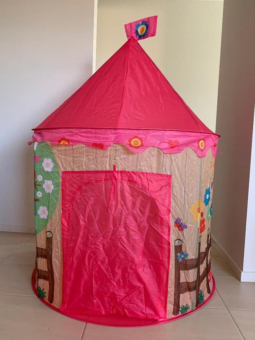 Pink Kids Playhouse Play tent Pop Up Castle Princess Indoor Outdoor Girl