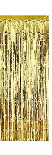 Foil Gold Metallic Fringe Tinsel Curtain Photo Backdrop Door Party Decorations