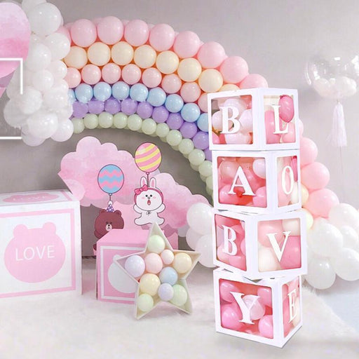 Balloon Box with LOVE BABY ONE Boxes Cube for Baby Shower Birthday Bridal  Shower