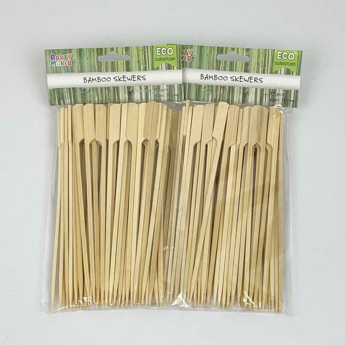 Bamboo Paddle Skewers BBQ Sticks Wooden Picks Fruit Kebab Cocktail Party 18cm