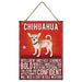 Chihuahua Dog Sign Metal Wall Door Hanging Dogs Sign Colourful Home Decor 27cm