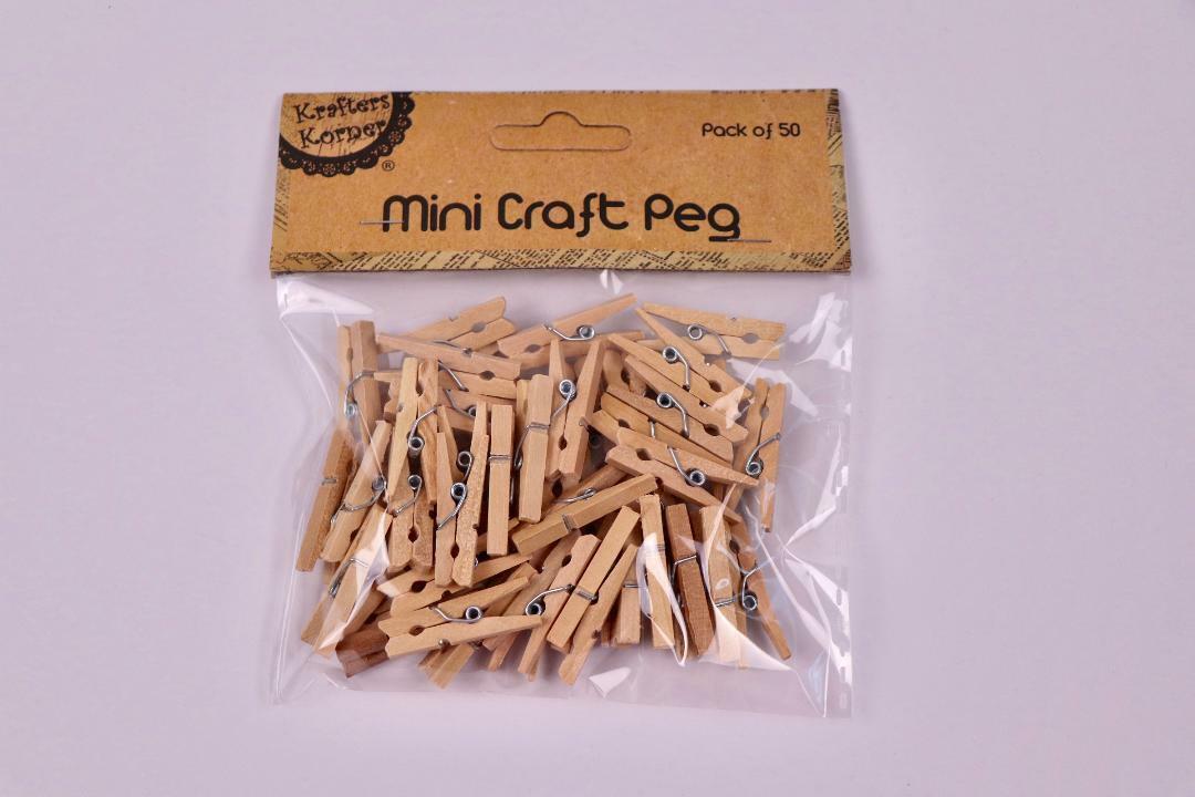 Mini Wooden Pegs Craft Clothespins Natural Wood Colorful Photo Clips 3cm 50pc
