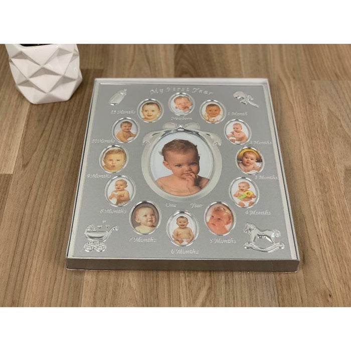 Baby's First Year Picture Photo Frame Keepsake Newborn Baby Shower Gift Boy Girl