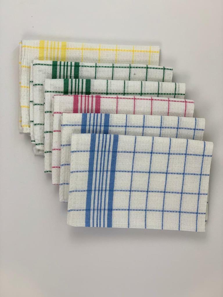 Kitchen Tea Towels Cotton Dish Cloths Bar Towels Multipurpose Cleaning 6 or 12pc